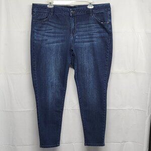Venezia From Lane Bryant Womens 20S Plus Stretch Tapered Blue Denim Pants 42X27